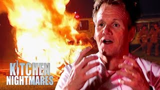 Gordon Sets Fire to the Restaurant  Kitchen Nightmares [upl. by Aicilaana]