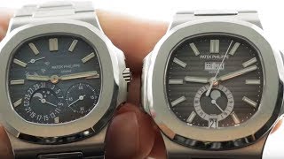 Patek Philippe Nautilus vs Nautilus 57121A001 Moonphase vs Annual Calendar 57261A001 [upl. by Naga]