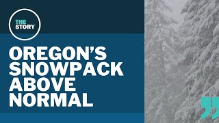 Recent snowfall brings Oregon snowpack above normal [upl. by Otreblide]