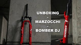 Unboxing 2021 Marzocchi Bomber DJ Fork  RED [upl. by Ateval751]