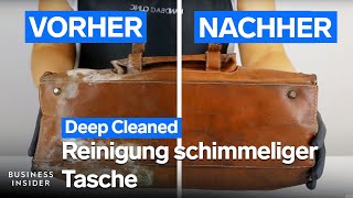 Wie eine schimmelige Ledertasche gründlich gereinigt wird  Deep Cleaned [upl. by Annawt]