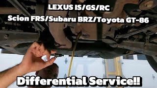 Lexus ISGSRC Subaru BRZ Scion FRS and Toyota GT86 rear differential service [upl. by Anthe286]