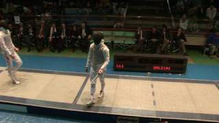 20100219 mf gp Venice final podium LEI Sheng CHN 15 vs BALDINI Andrea ITA 12 sd No [upl. by Attenor]