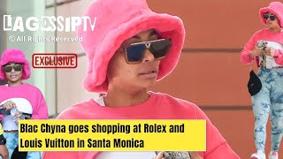 Blac Chyna goes shopping at Rolex and Louis Vuitton in Santa Monica [upl. by Joline432]