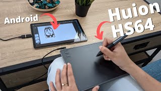 How to use Huion HS64 with Android Tablet [upl. by Macfadyn938]