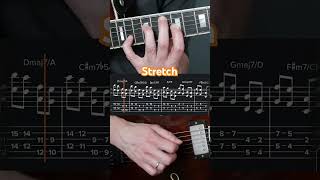 Stretching exercise with Drop 2 voicings electricguitar guitar guitarlesson [upl. by Einafit]