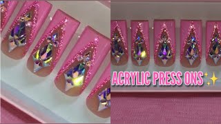 ACRYLIC PRESS ON NAILS  GIVEAWAY WINNER 💖  ACRYLIC NAIL TUTORIAL ✨ [upl. by Oriane]