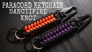 HOW TO MAKE KEYCHAIN SANCTIFIED KNOT WITH CARABINER  SNAPHOOK  SANCTIFIED PARACORD TUTORIAL [upl. by Petunia39]