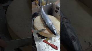 Big king fish cutting slice seafood shorts video [upl. by Aitsirk]