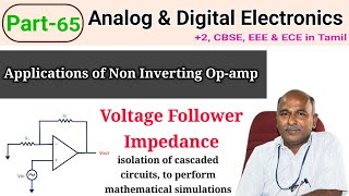 Application of non inverting amplifier  Voltage following circuit  in tamil [upl. by Ahselrak797]