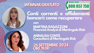 Webinar aziende  Conti correnti e affidamenti bancari come recuperare [upl. by Nasar788]