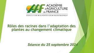 25092024  Rôles des racines dans l’adaptation des plantes au changement climatique [upl. by Levana]