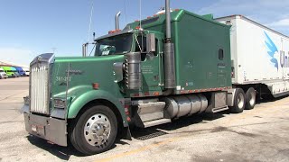 Green Kenworth With Super Sleeper At Iowa 80 Truck Stop [upl. by Suirtemid]