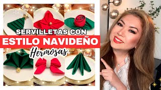 6 IDEAS PARA DOBLAR LAS SERVILLETAS EN NAVIDAD 🎄 [upl. by Philander928]