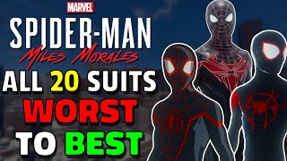 ALL 20 SUITS in Spider Man Miles Morales Ranked WORST TO BEST  PlayStation 5 [upl. by Maurili707]