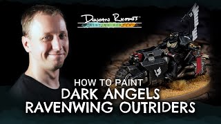 How to Paint Dark Angels Ravenwing Outrider [upl. by Atterrol]