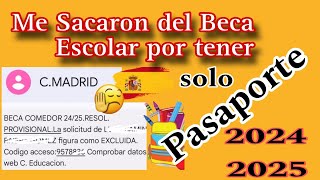 ✨SOLUCIÓN💪😄👌 EXCLUIDA BECA del COMEDOR 20242025  Situación irregular [upl. by Megan]