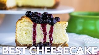 Best Cheesecake with Blueberry Topping  Natashas Kitchen [upl. by Rozina]