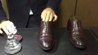 靴磨き Shoeshine Alden 9015 Oxford Shell Cordovan [upl. by Holly]