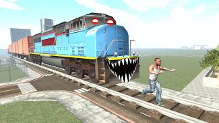 Franklin vs Giant Horror Train in Indian Bike Driving 3D [upl. by Aniham304]