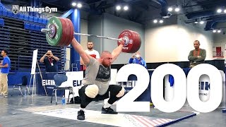 Lasha Talakhadze Two 200kg Snatches 2015 World Weightlifting Championships Training Hall [upl. by Inglis]