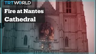 Fire breaks out at Nantes cathedral in western France [upl. by Diandre]