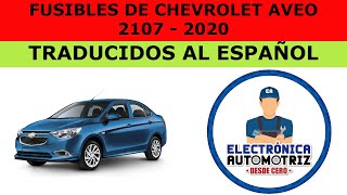 FUSIBLES DE CHEVROLET AVEO EN ESPAÑOL 2017  2020 [upl. by Aynnat]