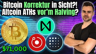 Bitcoin 72000 Bleibt die Korrektur aus  Altcoins auf der Überholspur NEAR RNDR krass [upl. by Mcintyre752]