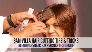 Blending Shear Backstroke Technique  Remove Weight amp Add Volume [upl. by Tempa386]