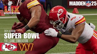 Kansas City Chiefs vs Washington Commanders  Madden NFL 25 Simulation madden25 [upl. by Sorips]