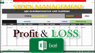 Stock Management In Ms Excel  How To Calculate Profit And Loss  Profit And Loss Formula In Excel [upl. by Aksehcnarf]