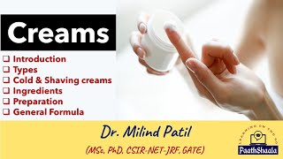 Chemistry of Creams  Chemistry of Cosmetics  UG PaathShaala creams [upl. by Ennahoj]