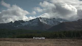 Isle of Arran  Snow capped mountainRolling clouds Scotland  Fremantle stock footage  E19R29 057 [upl. by Dolphin]