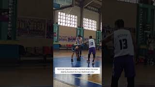 Rommel Capunos scary moment when his knee slightly buckled during a fastbreak play GloriaADios [upl. by Ehav842]