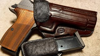 Milt Sparks 55BN Holster for SIG Sauer P210A Horsehide Leather with Elephant Trim [upl. by Odicalp]