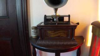 Columbia AO phonograph playing Jess Amine 2 minute cylinder [upl. by Vallie]