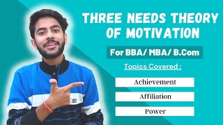 Mcclelland Three Needs Theory of Motivation  For BBA  MBA  Explained in Detail [upl. by Dorcia]