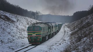 Watching the train from the height of frostcovered trees [upl. by Smaoht525]