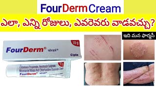 fourderm cream in telugu  uses how to use  how many days sideeffects precautions etc [upl. by Imelida716]