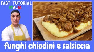 FUNGHI CHIODINI E SALSICCIA ricetta superlativa [upl. by Quin]