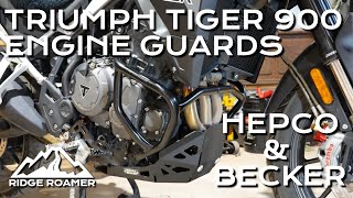 Hepco amp Becker Engine Guards on Triumph Tiger 900 Install and Overview [upl. by Aicarg]