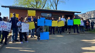 McCurtain Co Commission Convenes Emergency Meeting Protestors Gather Outside [upl. by Kalam769]