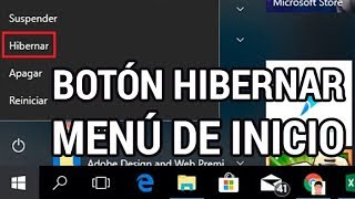 Botón de hibernar en el menú de inicio de Windows 10 wwwinformaticovitoriacom [upl. by Sena]