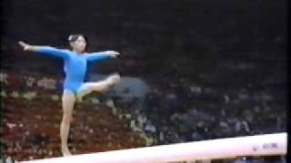 1990 Asian Games Li Chun Mi balance beam [upl. by Strephonn]