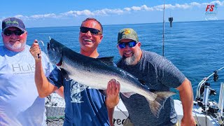 BIG Lake Ontario King Salmon  Charter Fishing [upl. by Hirschfeld]