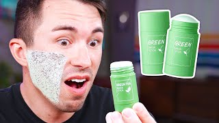 Men Try the Viral quotMiraclequot Green Stick Mask  Does It Work [upl. by Asimaj395]