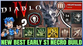 Diablo 4  New Best S1 Highest Damage Necromancer Build  FAST 1 to 70  Skills Paragon Gear Guide [upl. by Simmons]