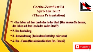 Goethe B1 Sprechen Teil 2 [upl. by Kutchins41]