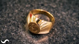 MAKING A SIGNET RING IN 18K GOLD [upl. by Ramilahs]