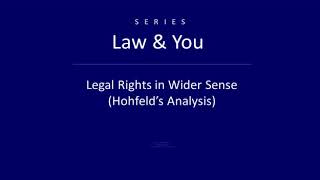 Legal right in wider sense  Hohfelds analysis [upl. by Tengdin]